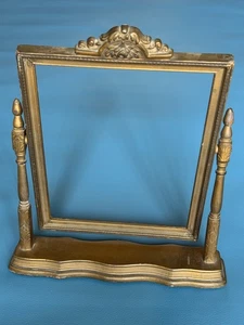 Vecchia antica cornice portafoto vintage girevole inclinabile legno ornato 8x10 legno - Foto 1 di 7