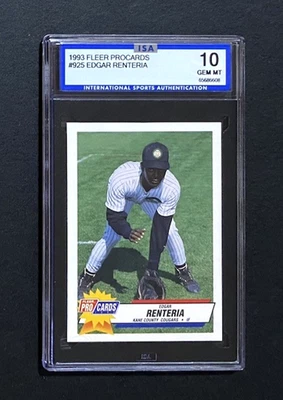 EDGAR RENTERIA GMA ISA 10 GEM EARLY CARD KANE COUNTY COUGARS POP 1 SCARCE - Image 1 of 2