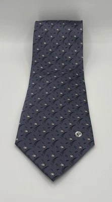 Corbata de seda clásica Versace vintage - gris y blanca geométrica - hecha en Italia - 1039 Foto 1 de 4