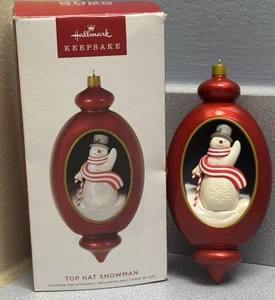 EUC! HALLMARK Limited Edition Keepsake 2022 Top Hat SNOWMAN Christmas Ornament - Picture 1 of 6