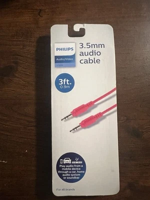Philips Audio 3.5mm 3ft Cable (Pink) - Image 1 of 2