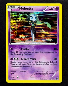 2013 Pokemon MELOETTA Tesori Leggendari HOLO RARA carta errore sanguinamento 78/113 come nuova - Foto 1 di 7