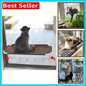 Sturdy Iron Cat Window Perch - Safe 360° Hammock for Sunbathing Cats L, Brown - Picture 1 of 10