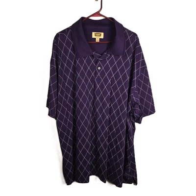 Foundry Supply Co. Mens Polo Shirt 5 XL Purple Diamond Pattern Quick-Dri - Image 1 of 4