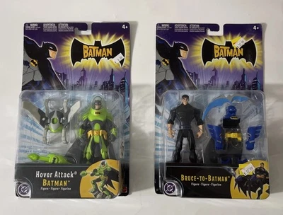 The Batman Animated Bruce To Batman & Hover Attack Figure 2004 Mattel DC WB New - Image 1 of 4