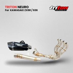 Full System for Kawasaki Ninja ZX6R ZX636 2009-2023 Exhaust Tips Front Link Pipe - Bild 1 von 6
