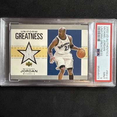 Michael Jordan 2002 UD Authentics Uniform Greatness #MJ-U Game Used Shorts PSA 9 - Image 1 of 2