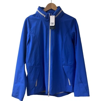 NWT CUTTER & BUCK Womens WeatherTec Hooded Jacket SZ Large Purple Windbreaker - Image 1 of 4
