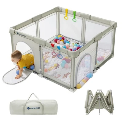Foldable Baby Playpen,Lighgtweight Playpen for Babies and Toddler,Kids Portab... - Image 1 of 4