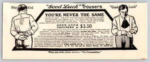 Advertising Print Ad 1903 Good Luck Trousers You're Never the Same St Louis MO - Picture 1 of 1
