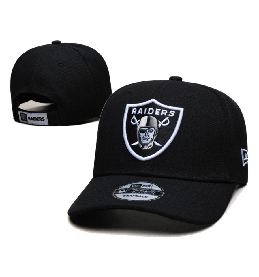 NEW ERA LAS VEGAS RAIDERS BLACK ADJUSTABLE HAT MVP AUTHENTIC NFL FOOTBALL TEAM CAP NEW