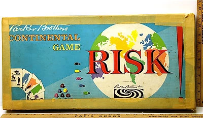 Vintage 1963 Parker Brothers Risk Continental Board Game Strategic World War     - Image 1 of 4