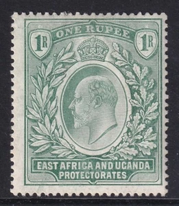 EAST AFRICA and UGANDA EDVII SG26, 1r green, Mounted MINT. Cat £38. - Picture 1 of 2