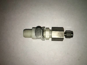 INLINE FLUID COUPLER & INSERT- CPC Acetal Shut-off Disconnect Swagelok 1/16 Tube - Picture 1 of 4