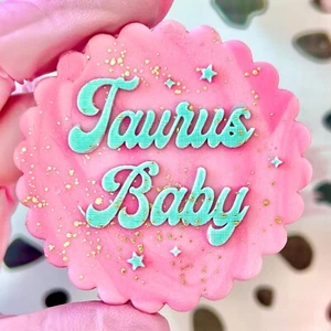 Taurus Baby embosser stamp cupcakes cookie deboss star sign zodiac April May - Picture 1 of 2