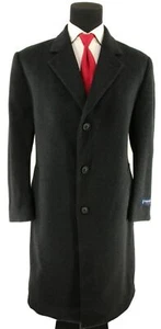 New Stafford Performance Men's Charcoal Gray Wool Top Over Coat Size 40 Short - Picture 1 of 8