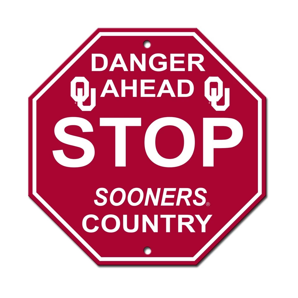 Señal de stop Oklahoma Sooners NCAA 12" x 12" de Fremont Die Foto 1 de 1