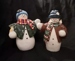 Christmas Cute Snowman Pair Figurine Candles - Picture 1 of 5