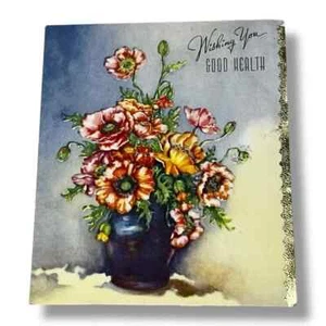 Wallace Brown Wishing You Good Health Vintage Get Well Karte CBX - Bild 1 von 4