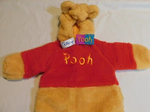 DISNEY STORE FUZZY FURRY WINNIE THE POOH COSTUME BODYSUIT NOS BABY INFANT VTG - Picture 1 of 8