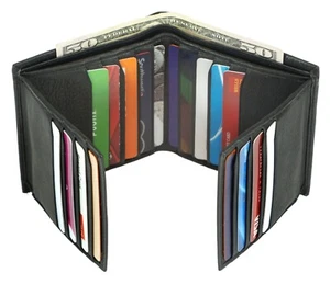 Bullz Cowhide Leather Men's Bifold Wallet Thick Large Hipster Mens Wallet Bulky - Picture 1 of 32