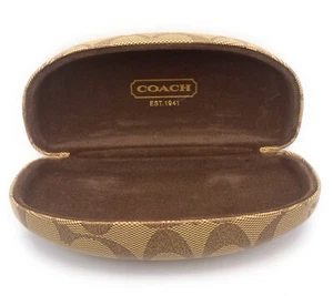 Coach Sunglasses Hard Case Brown Monogram Logo Clamshell Glasses Eyeglasses - Picture 1 of 4