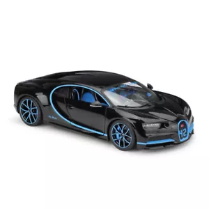 Bburago 1:18 Bugatti Chiron Black Diecast Model Racing Car Vehicle New in Box - Picture 1 of 1