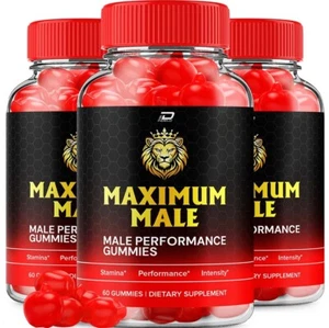 (3 Pack) Maximum Male Gummies for Men – MaximumMale Male Gummies All-Natural - Picture 1 of 6