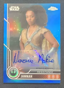 Naomi Ackie as Jannah 2023 Topps Chrome Star Wars Blue Auto #/150 Rise Skywalker - Picture 1 of 2