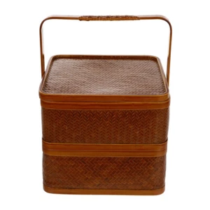 Chinesische Rattan Körbe Wicker Woven Handwoven Deckel Rattan Obstkorb - Bild 1 von 12