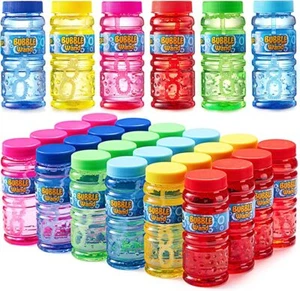 Paquete de 24 botellas de solución de burbujas Syncfun con varita para juguetes de burbujas para niños verano - Imagen 1 de 7