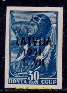 EBS German-Occupied Latvia 1941 - Lettland - Michel  5 - IMPERFORATE Unlisted MH - Picture 1 of 1