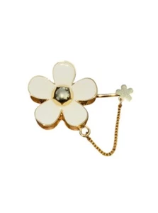 MARC JACOBS DAISY PERFUME ENAMEL & GOLD-TONE BROOCH PIN  - Picture 1 of 4