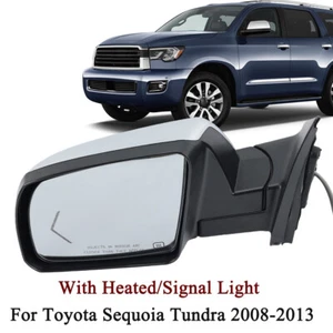 Left Driver Side Mirror W/Heated Signal Light For Toyota Sequoia Tundra 2008-13 - Picture 1 of 17