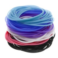 72 PCS Silicone Jelly Bracelets for Girls & Women, Stretch Hair Ties in 6 colors