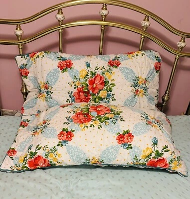 Pioneer Woman VINTAGE FLORAL Quilted Pillow Shams King Size Set Of 2 35” X 19” - Image 1 of 4