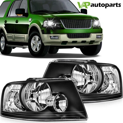 Fits 2003-2006 Ford Expedition Headlights Assembly Replacement Pair Left + Right - Изображение 1 из 4