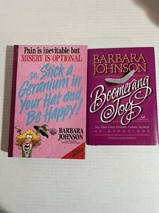 Lot 2 Barbara Johnson Books 2-in-1 Ed. Splashes Joy Stick A Geranium Boomerang - Picture 1 of 4