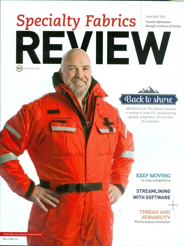 2016 Specialty Fabrics Review Magazine: Jeff Schmitt- Coleman Company/Thread - Image 1 of 1