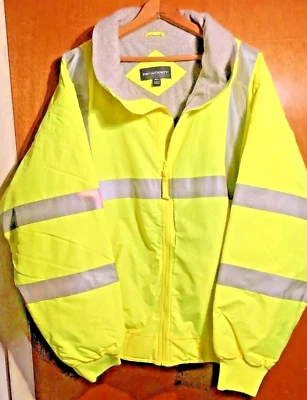 NEW/NWOT 3XL WINTER FLEECE LINED SAFETY REFLECTIVE JACKET WORK ROAD CREW HI-VIS - Image 1 of 4