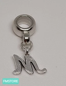 Charm Ciondolo Per Bracciale Lettera M Tono Argento Love Bigiotteria  - Picture 1 of 2