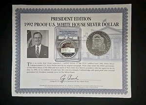 1992-W $1 White House George H.W. Bush Signed PCGS PF-69 w/COA - Picture 1 of 5