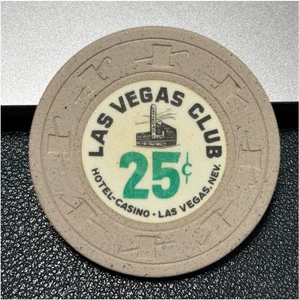 (CLASSICO) .25 LAS VEGAS CLUB CASINO CHIP POKER CHIP LAS VEGAS NEVADA token - Foto 1 di 2