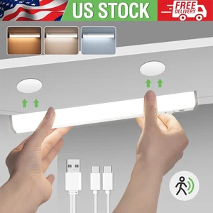 2X LED Under Cupboard Kitchen Strip Lights Motion Sensor Magnetic Rechargeable - Picture 1 of 12