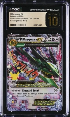 CGC 10 PRISTINE M Rayquaza EX 2021 Celebrations 76/108 Roaring Skies Pokemon - Image 1 of 2