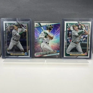 Lot of (3)  Tyler Soderstrom 2024 Bowman Chrome Topps Ref #15 #16 #SLMB-18 A's - Picture 1 of 20