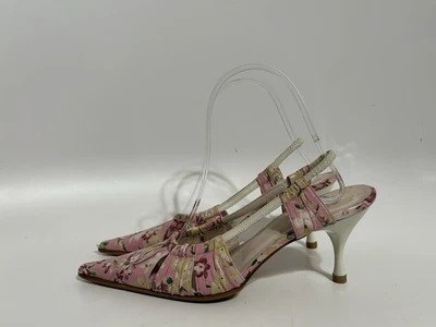 Винтажный Dolce & Gabbana D & G розовый цветочный кожаный SlingbackHeels 35 - Изображение 1 из 4
