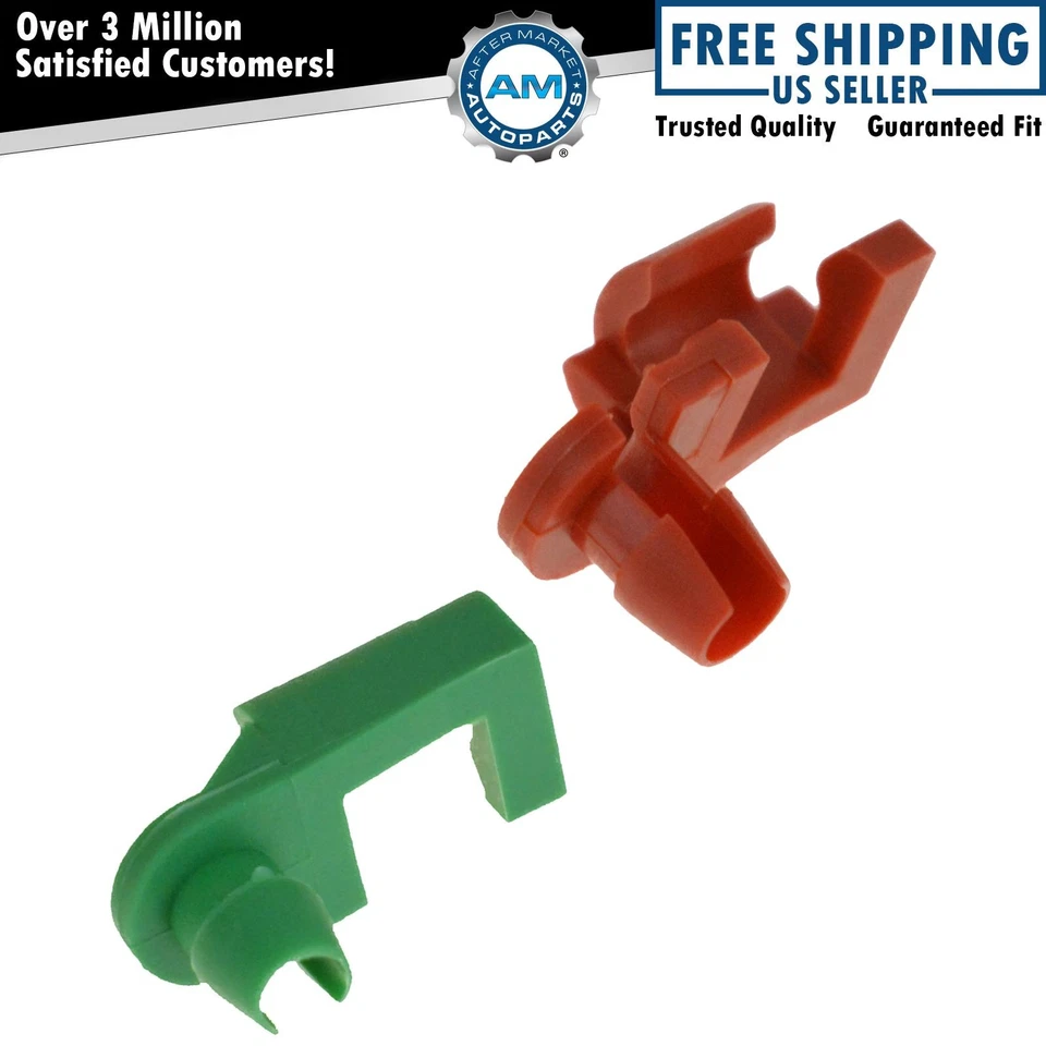 Par interior rojo y verde con clip de varilla de cierre de manija de puerta trasera OEM para Chevy GMC Foto 1 de 4