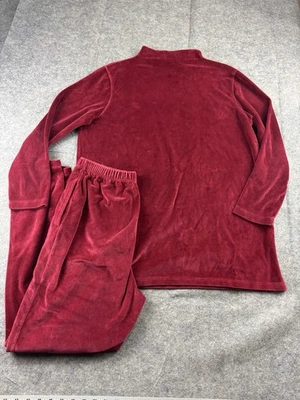Traje de Jogging Vintage Jones New York Sport 2 Piezas Terciopelo Rojo Salón S/M Y2K Foto 1 de 4
