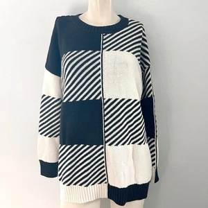 NorthStyle Sweater XL Black Oversized Knit Monochromatic Chic Avant-Garde Retro - Picture 1 of 7